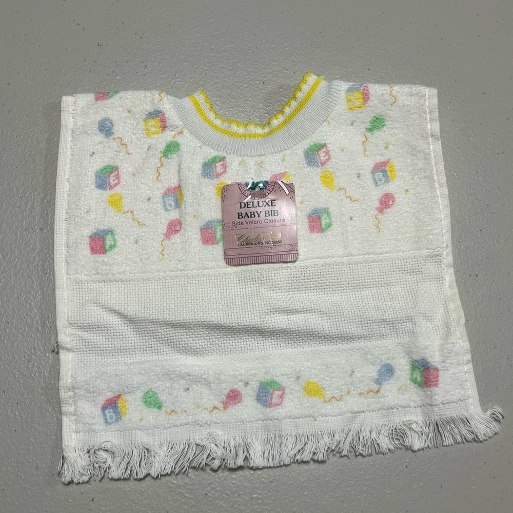 🆕 Vintage Bib Balloon Party Print Velour with side Velcro